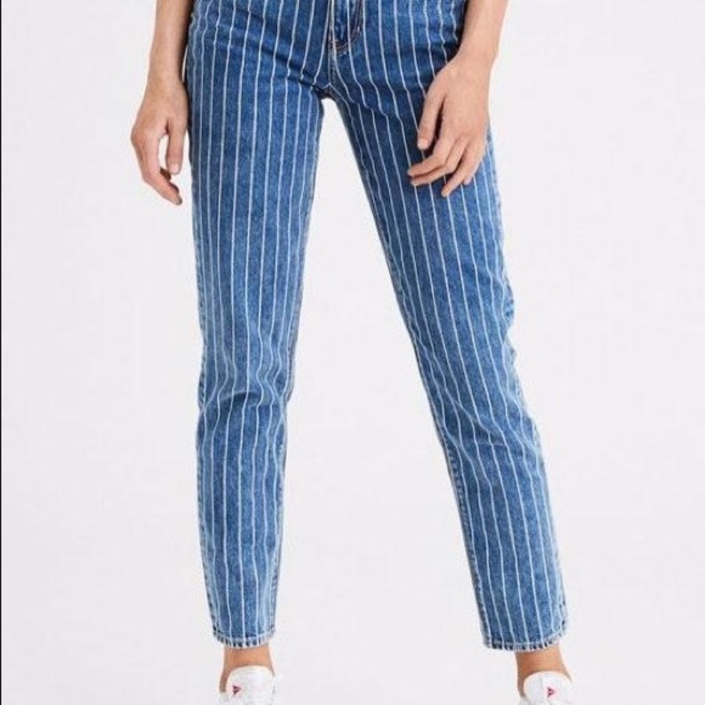 AE pinstripe mom jeans